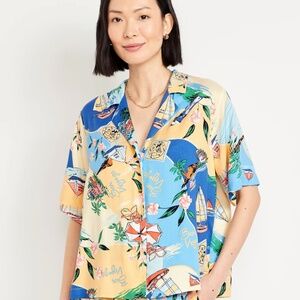 New Old Navy Beach scene playa blouse XXL